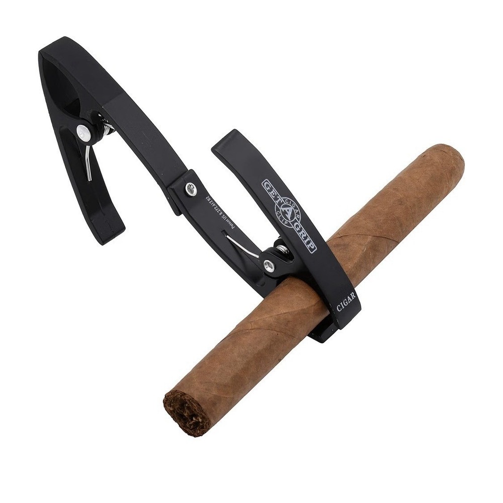 Get A Grip Cigar Clip Black All Weather Anodized Aluminum Swivel Golf Boating